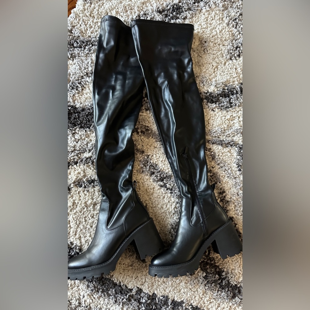 Zara over knees leather boots